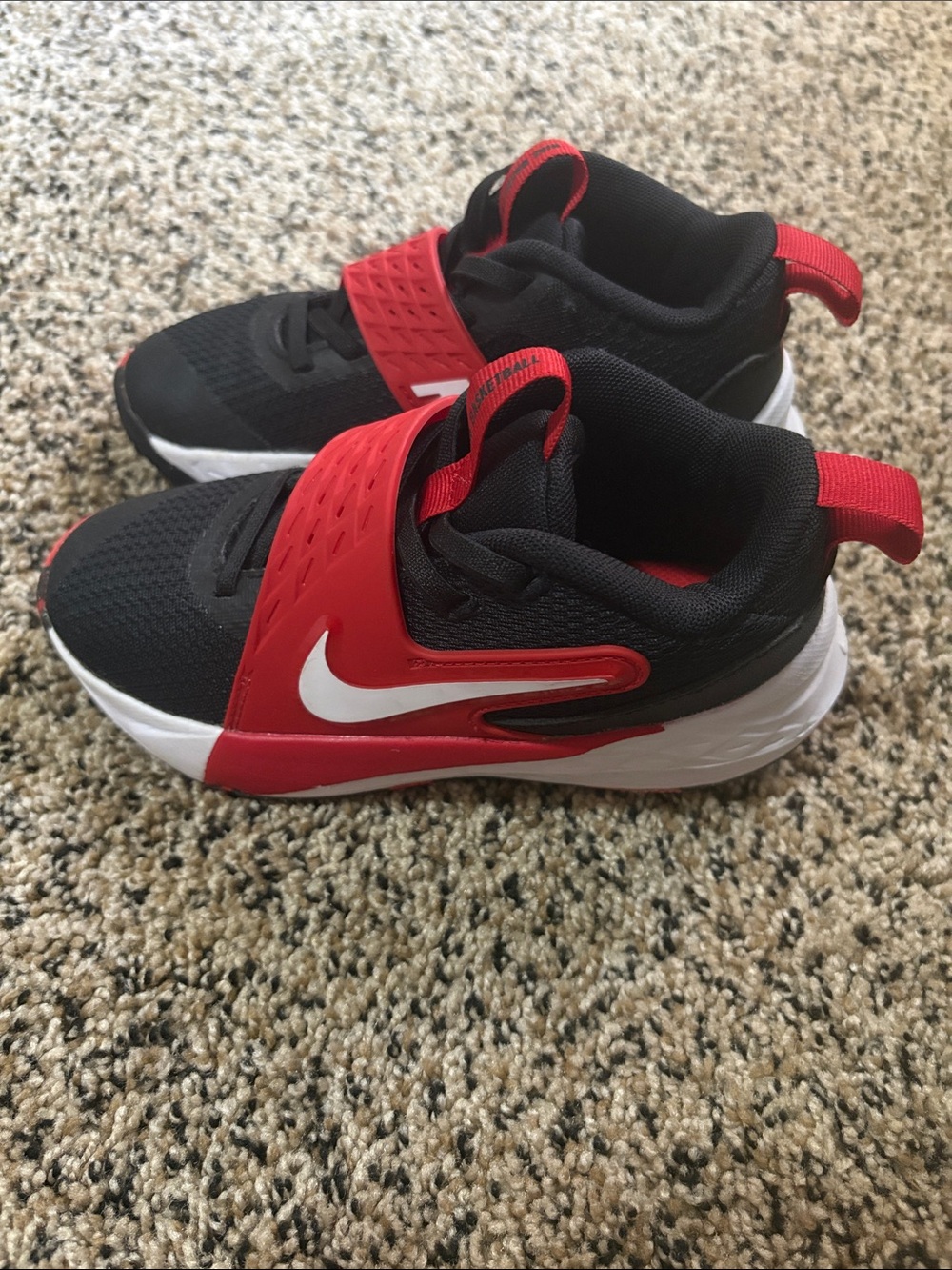 Nike Kids Black and Red Slip-On Strap Sneakers